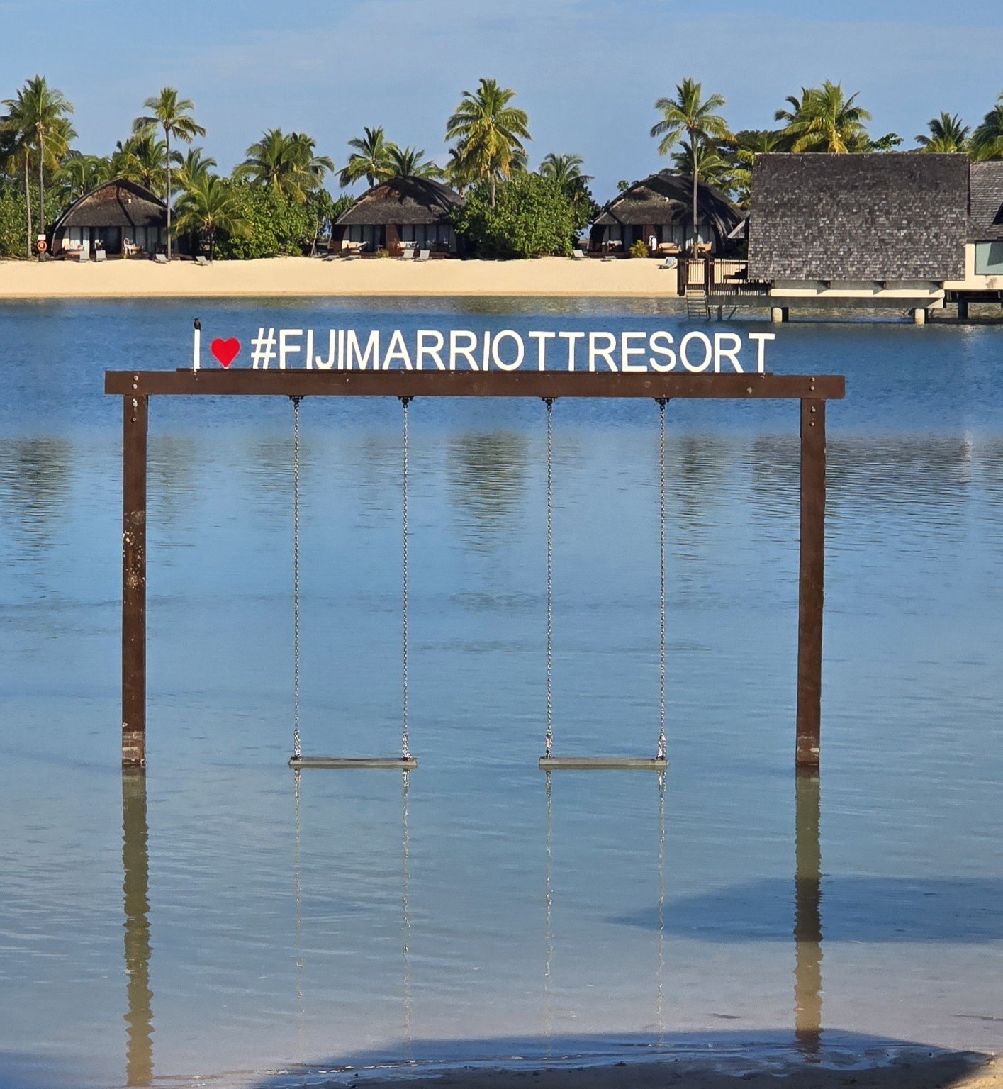 Lagoon swing at the Fiji Marriott Resort