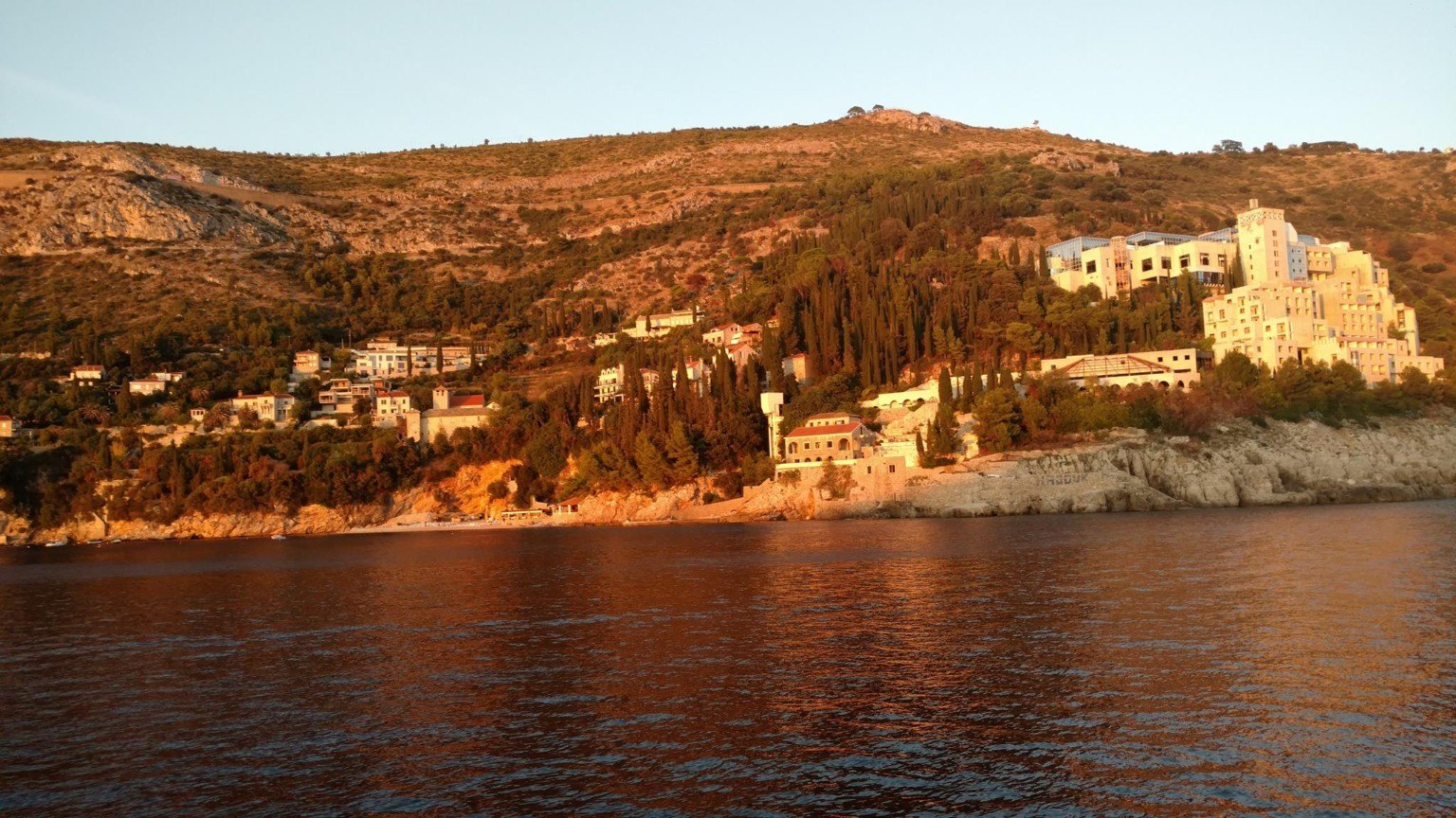 Sunset over the Adriatic Sea near Dubrovnik