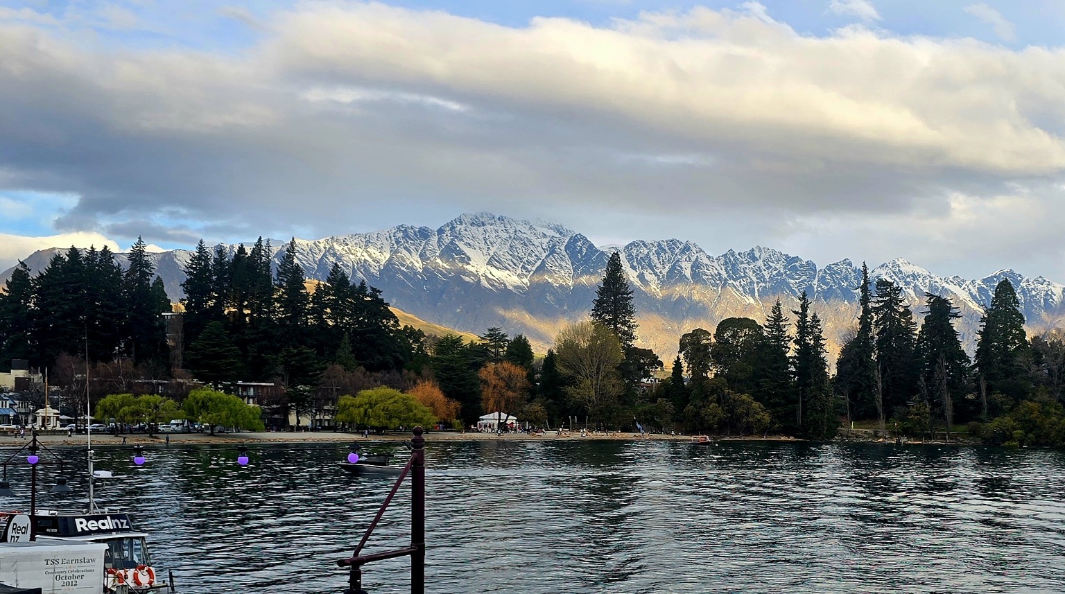 Queenstown waterfront with the Remarkables beyond Lake Wakatipu