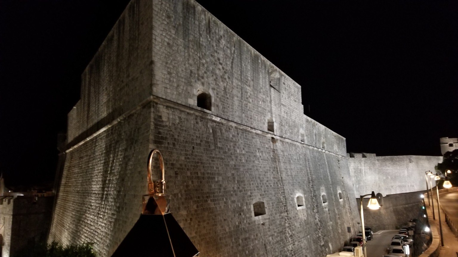 Massive stone walls of Dubrovnik old town