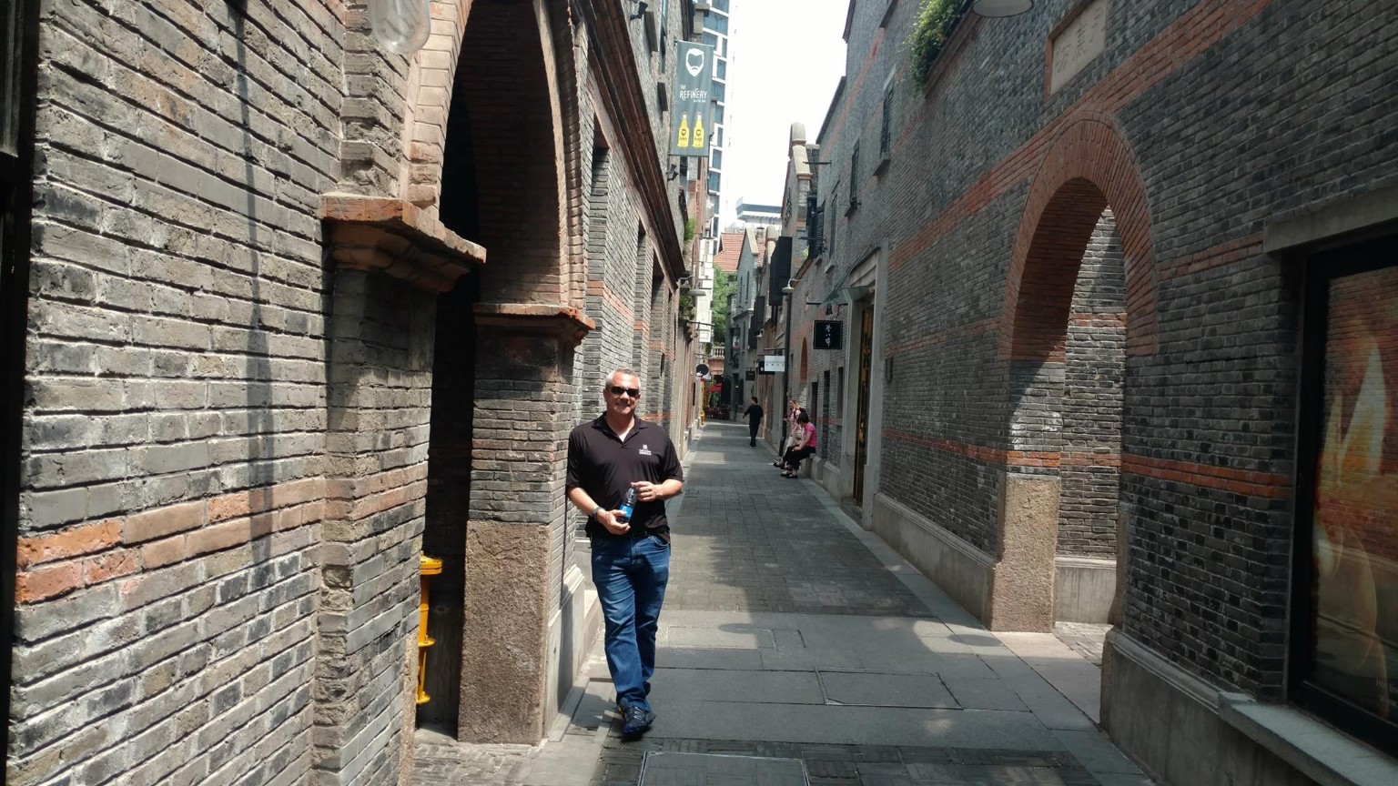 A narrow brick lane in Shanghai