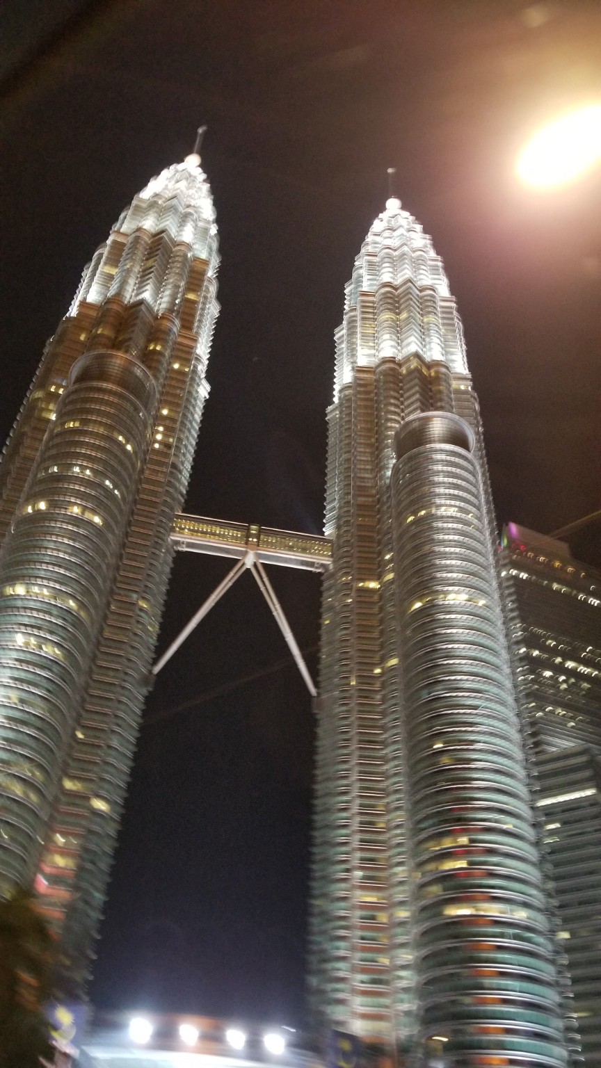 Petronas Twin Towers glowing at night
