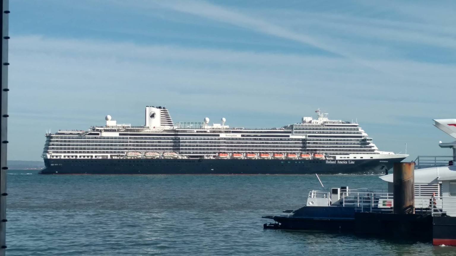 Cruise ship on the Tagus River near Lisbon