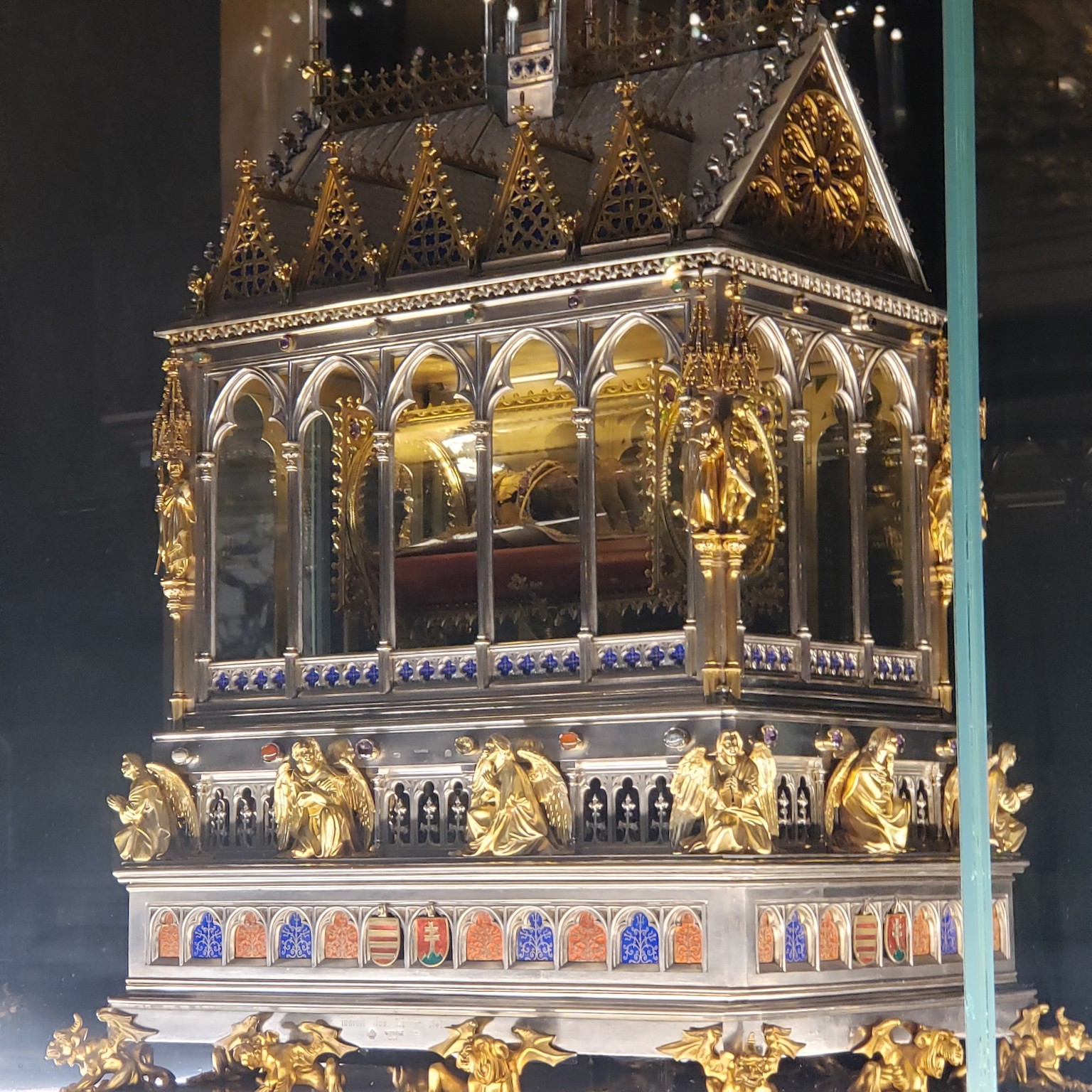 The ornate reliquary of the Holy Right inside St. Stephen's Basilica
