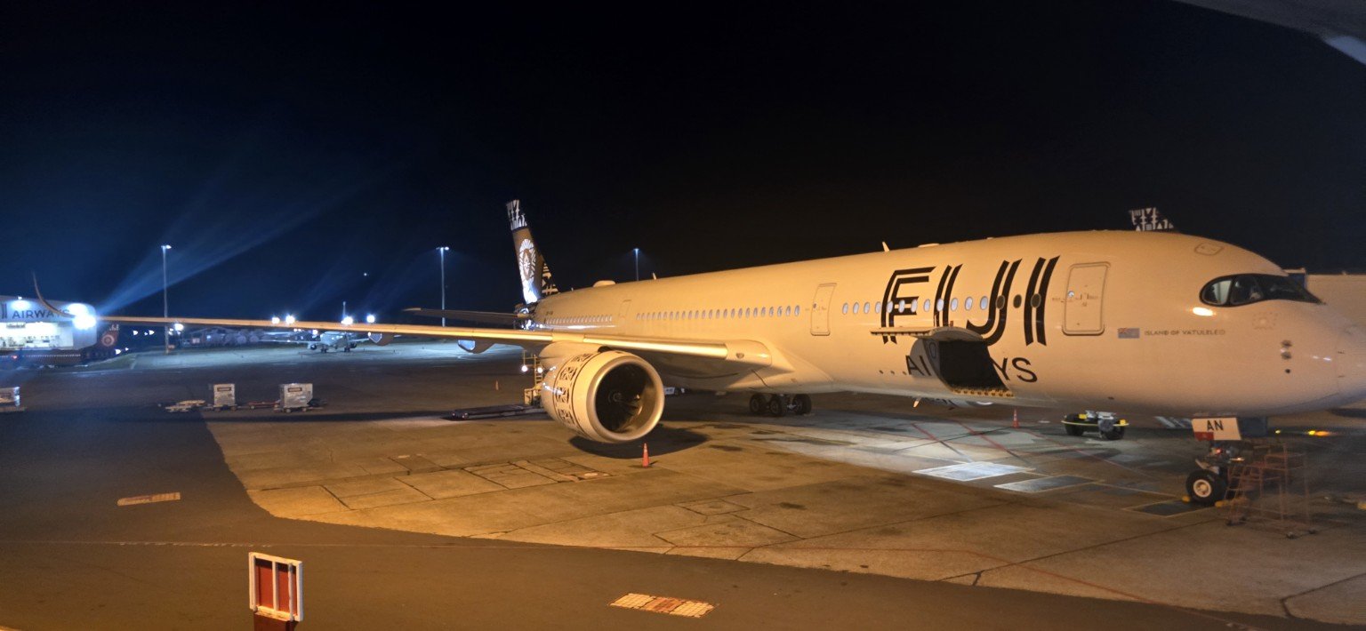 Fiji Airways aircraft on the tarmac at Nadi