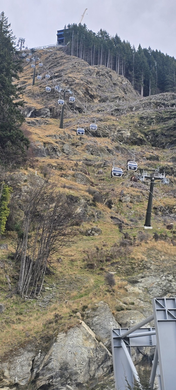 Skyline Gondola climbing above Queenstown