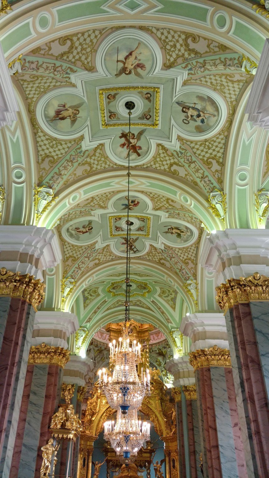 Pastel ceiling detail inside Peter and Paul Cathedral