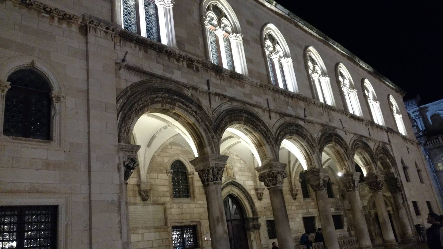 Stone arches of the Rector's Palace in Dubrovnik