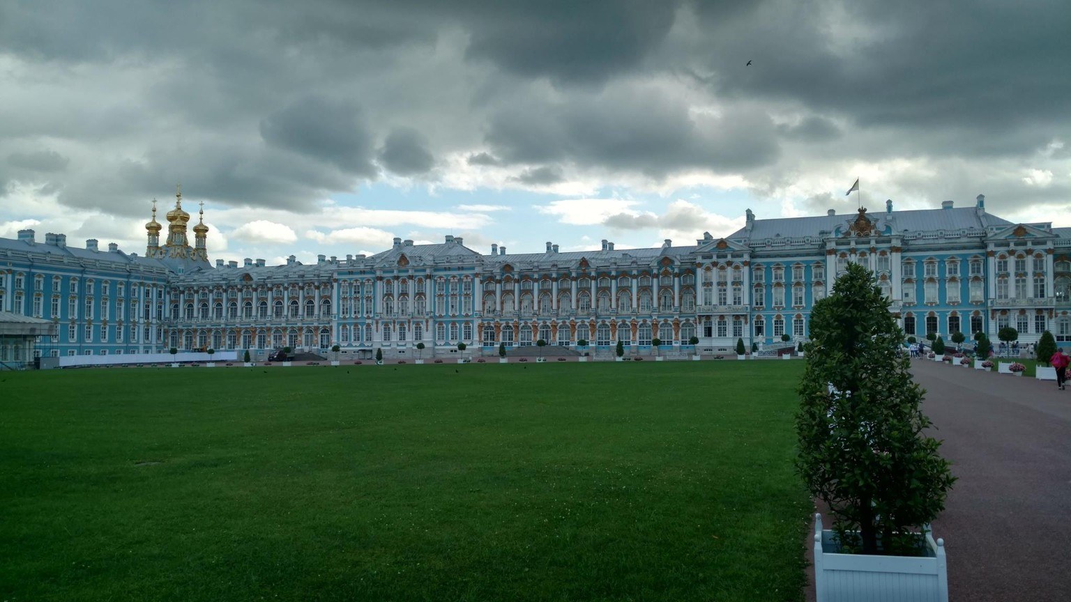 Wide panorama of Catherine Palace grounds
