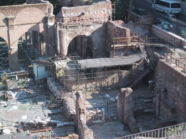 Roman ruins, brick and stone