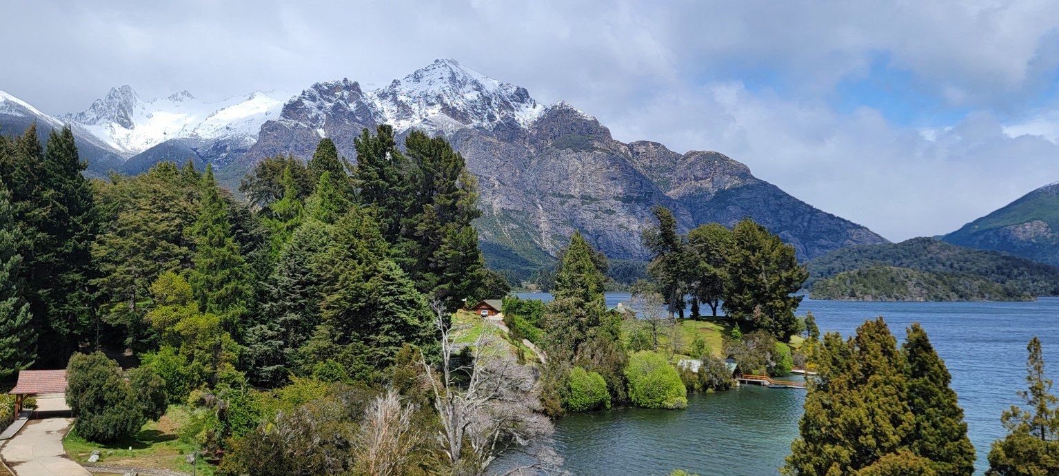 Snow-dusted mountains outside Bariloche