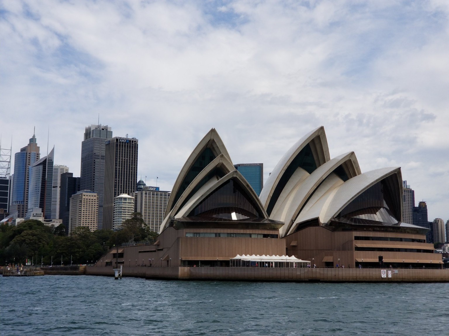 Sydney Opera House and the city skyline from the harbor