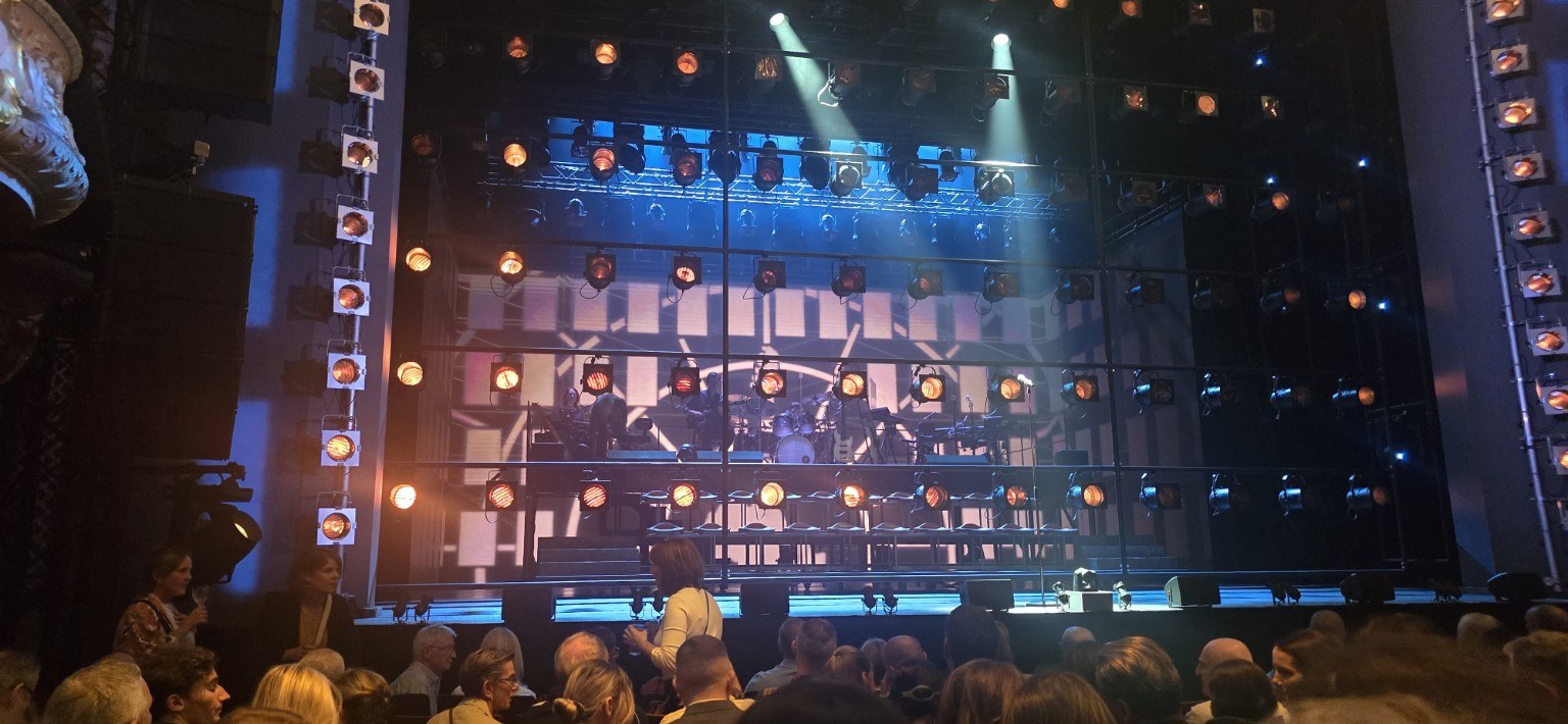 London theater stage before a show