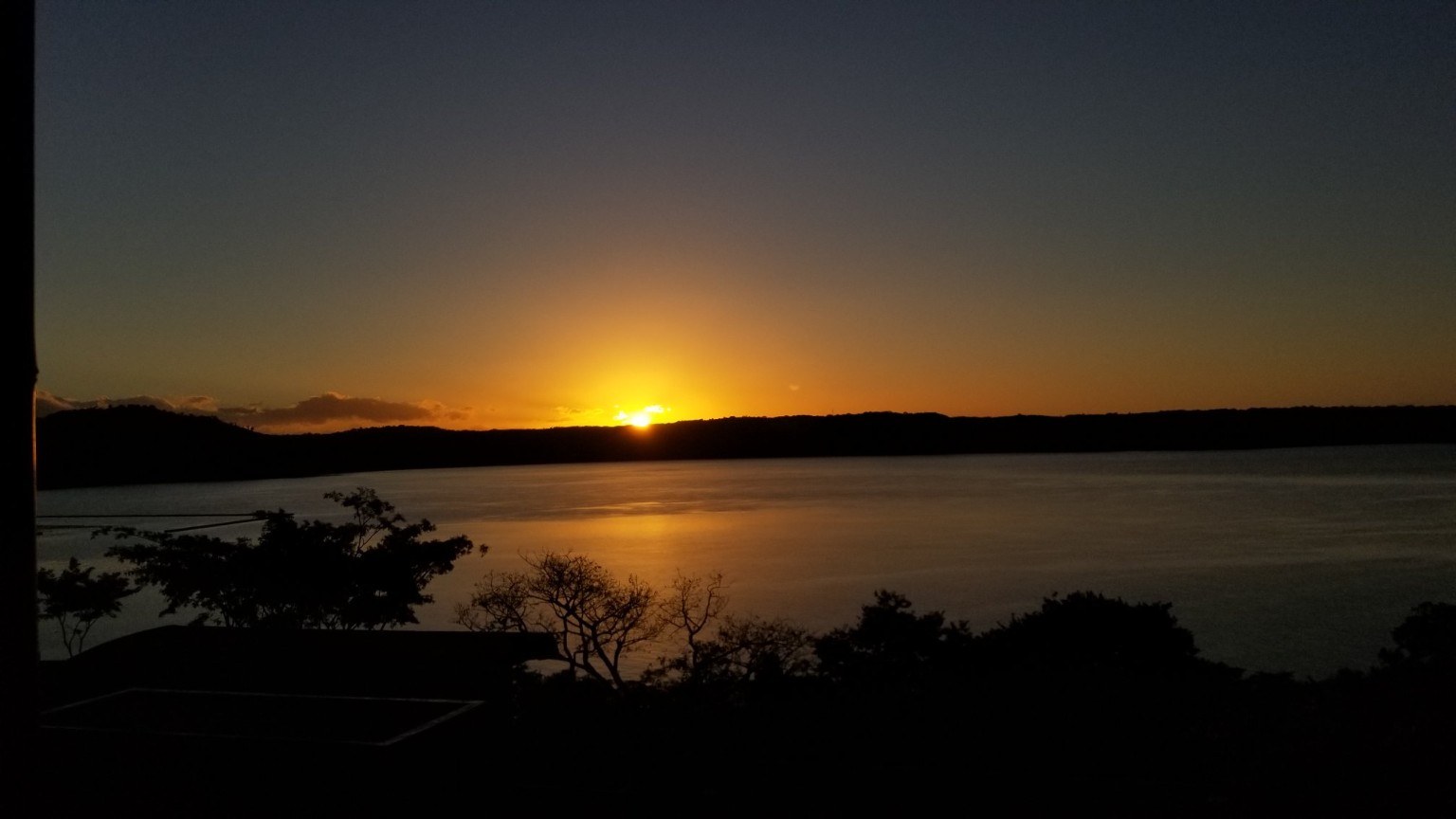 Golden sunset over the bay