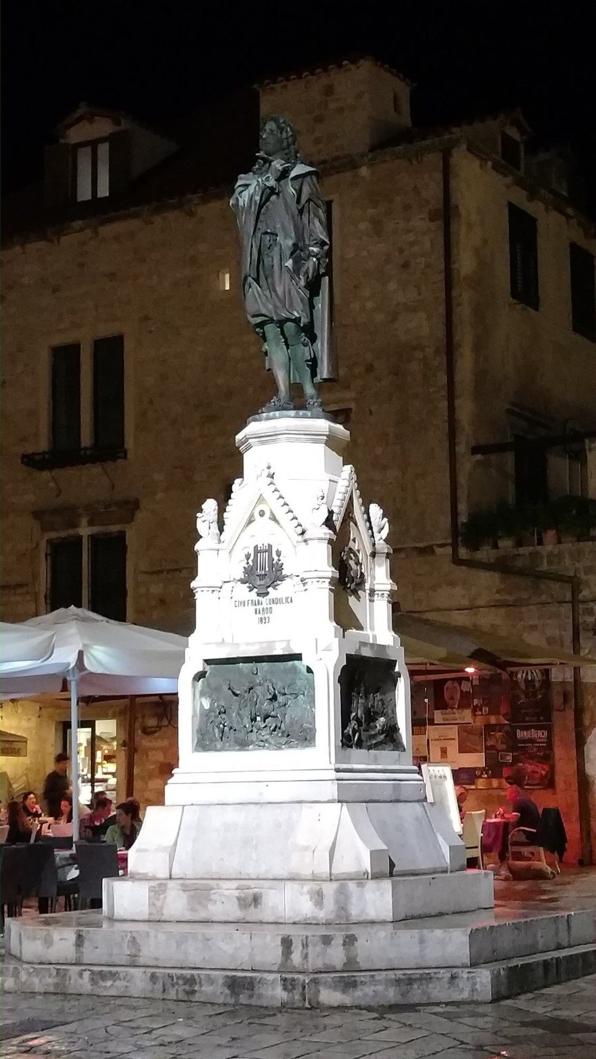 Statue of Ivan Gundulić in Gundulić Square, Dubrovnik