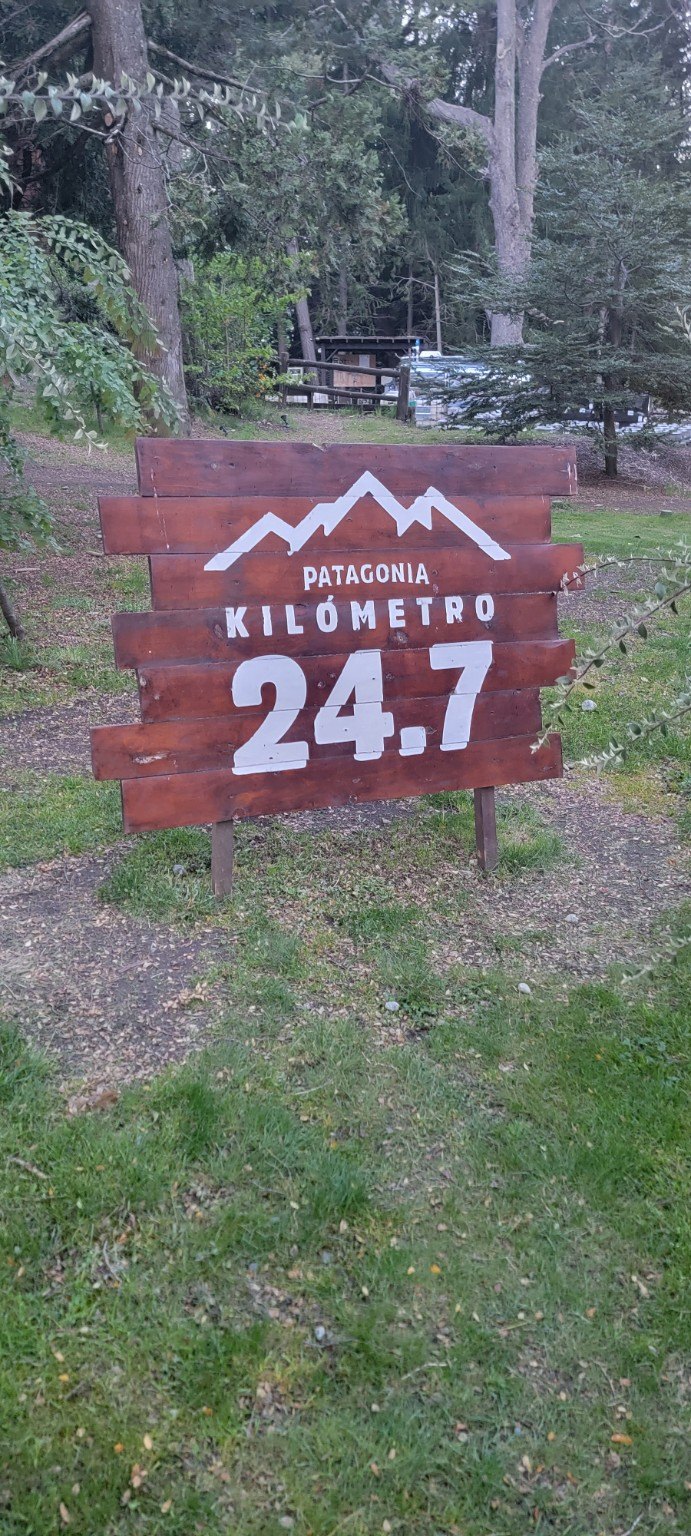 Kilómetro 24.7 sign in Patagonia
