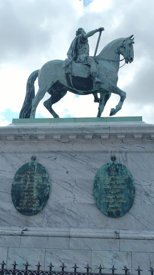 The equestrian statue near Christiansborg, with Danish history literally raised on a pedestal