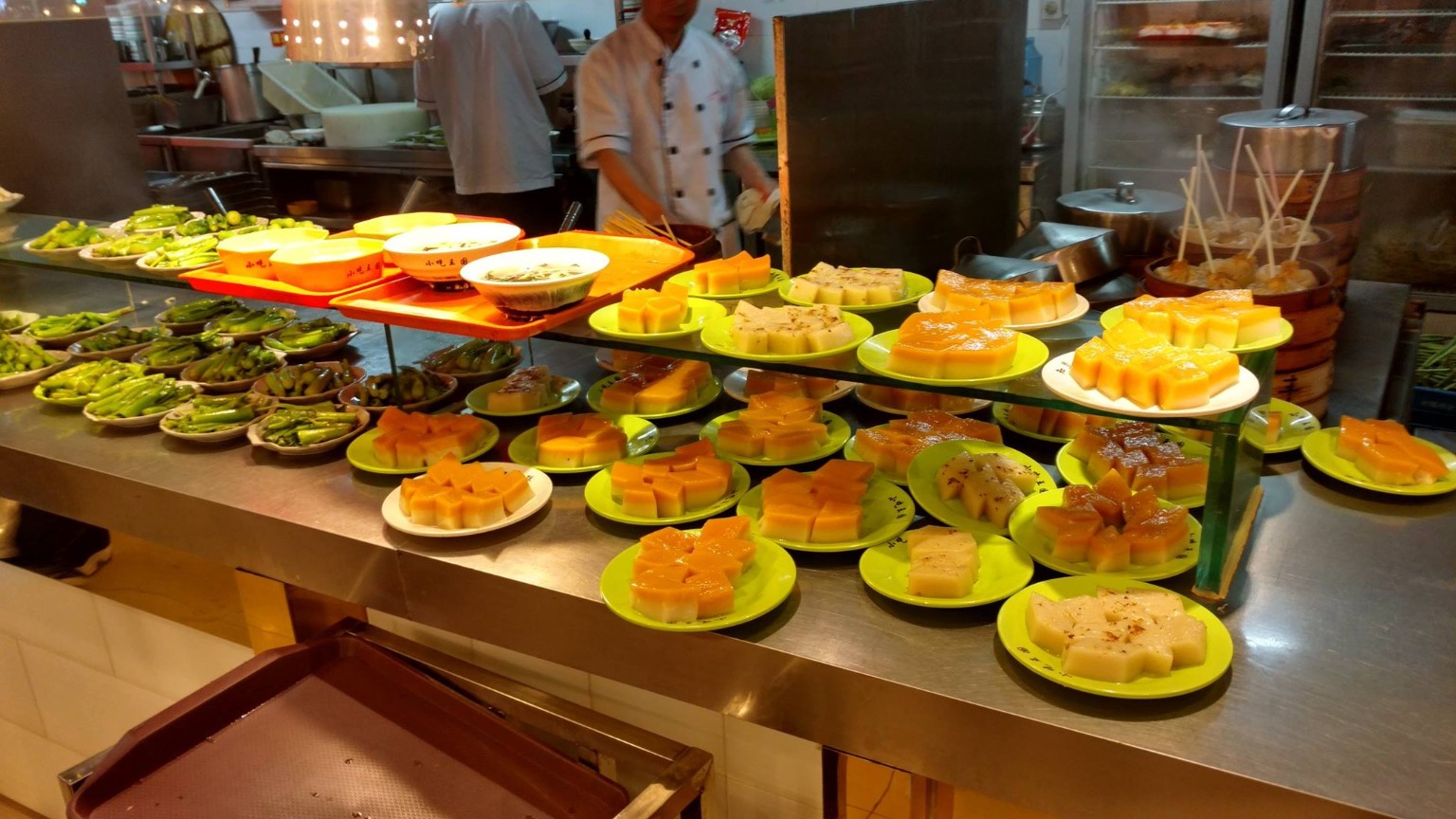 Colorful desserts and small plates
