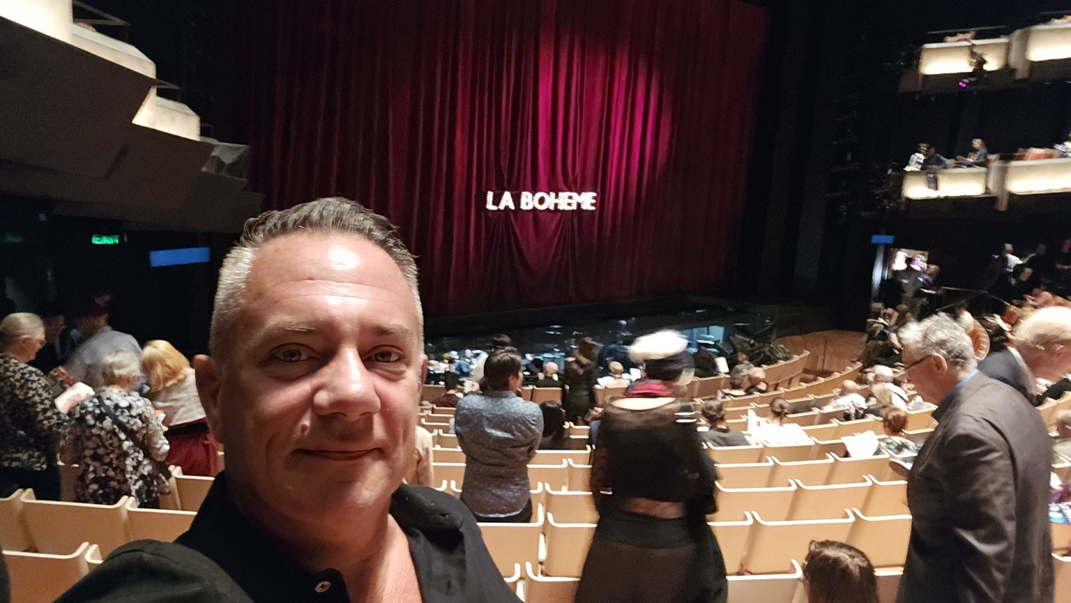 Inside the Sydney Opera House before a performance of La Bohème