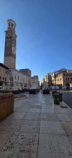 Torre dei Lamberti from Piazza delle Erbe at sunrise