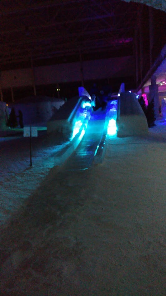 Short indoor ice slide at Winter World