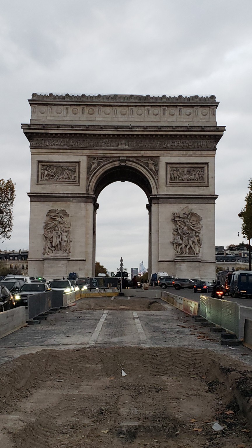 Arc de Triomphe with roadwork in front