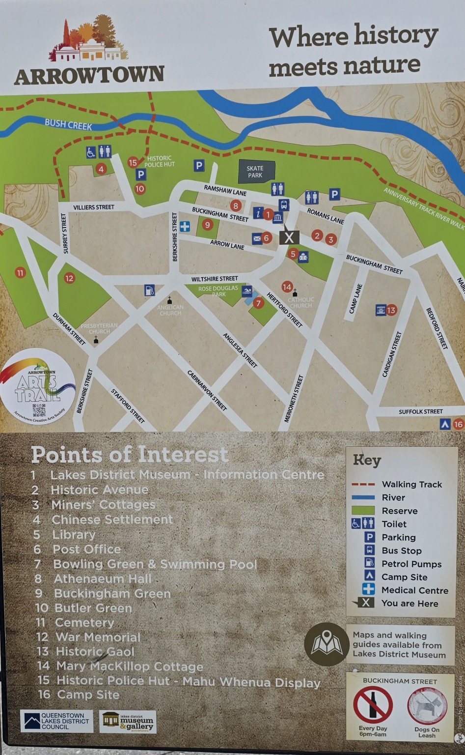 Historic map and guide to Arrowtown