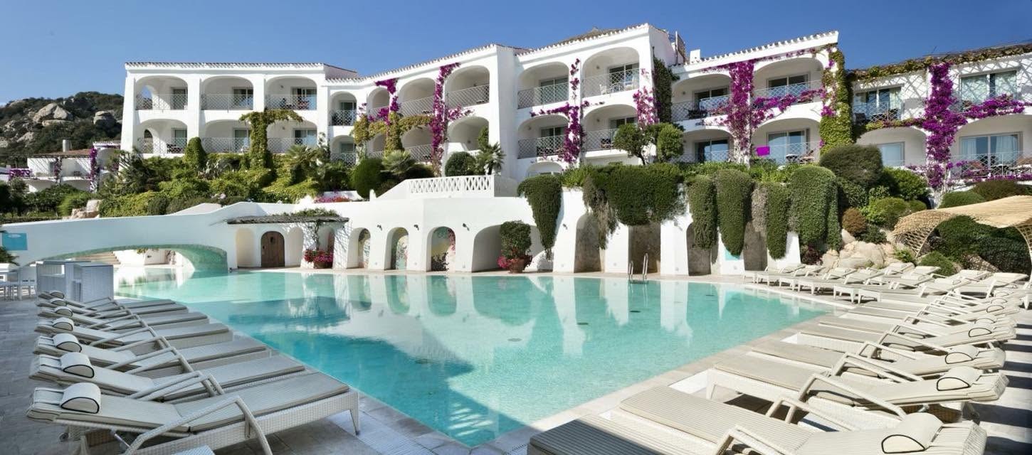Sardinia resort pool with white walls