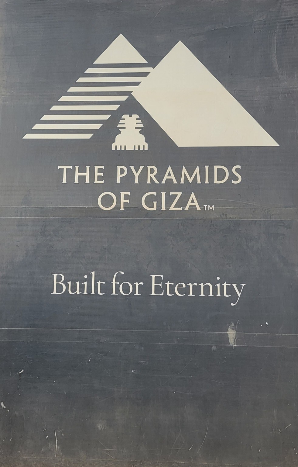 Stone marker at Giza inscribed with a description of the pyramid built for eternity