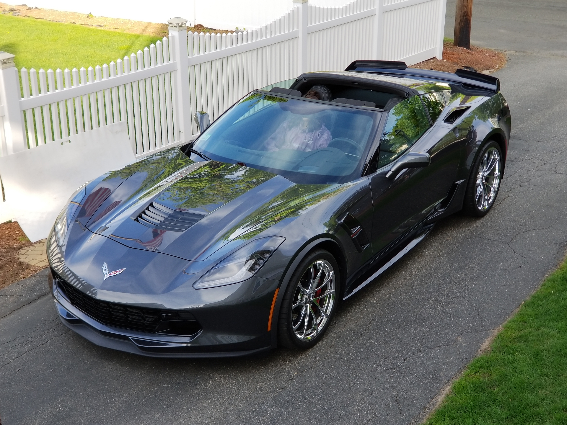 Grey 2017 Corvette Grand Sport convertible