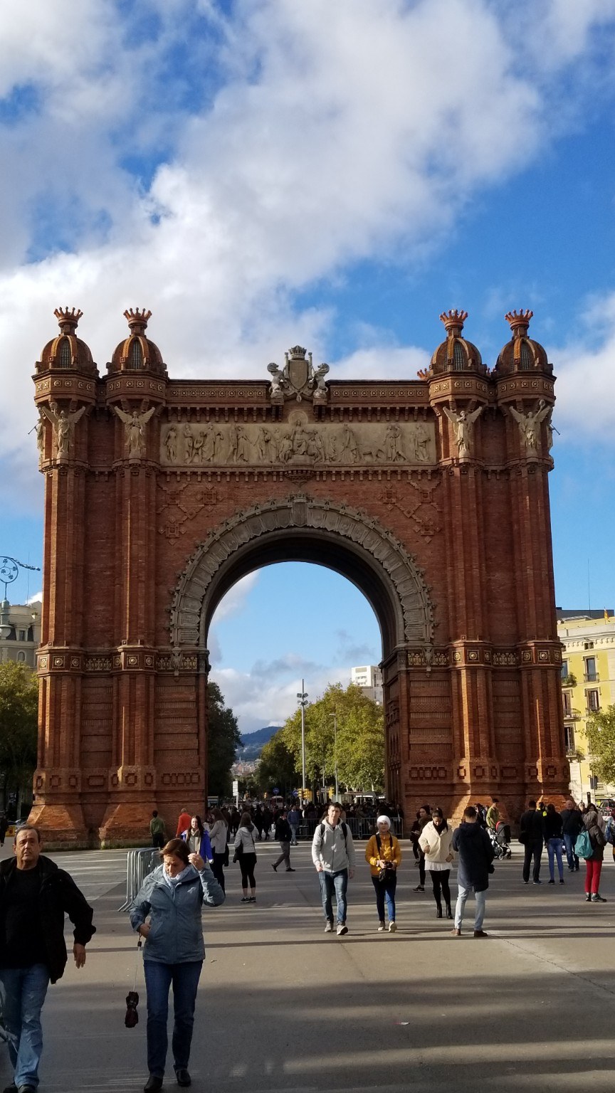 Arc de Triomf in Barcelona under a bright sky