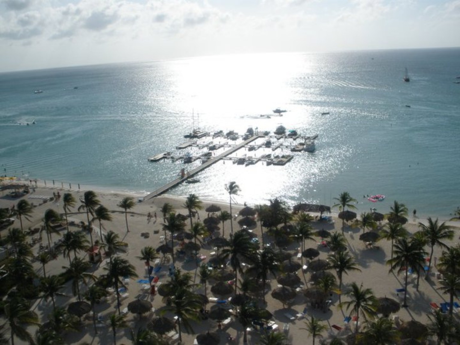 Sun glinting off the Caribbean Sea in Aruba