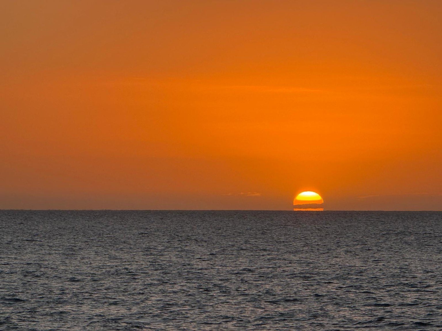 Golden sunset over the Fiji lagoon