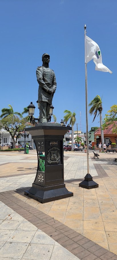 The statue of General Gregorio Luperon in Puerto Plata, a reminder that the city has national history hiding in plain sight.