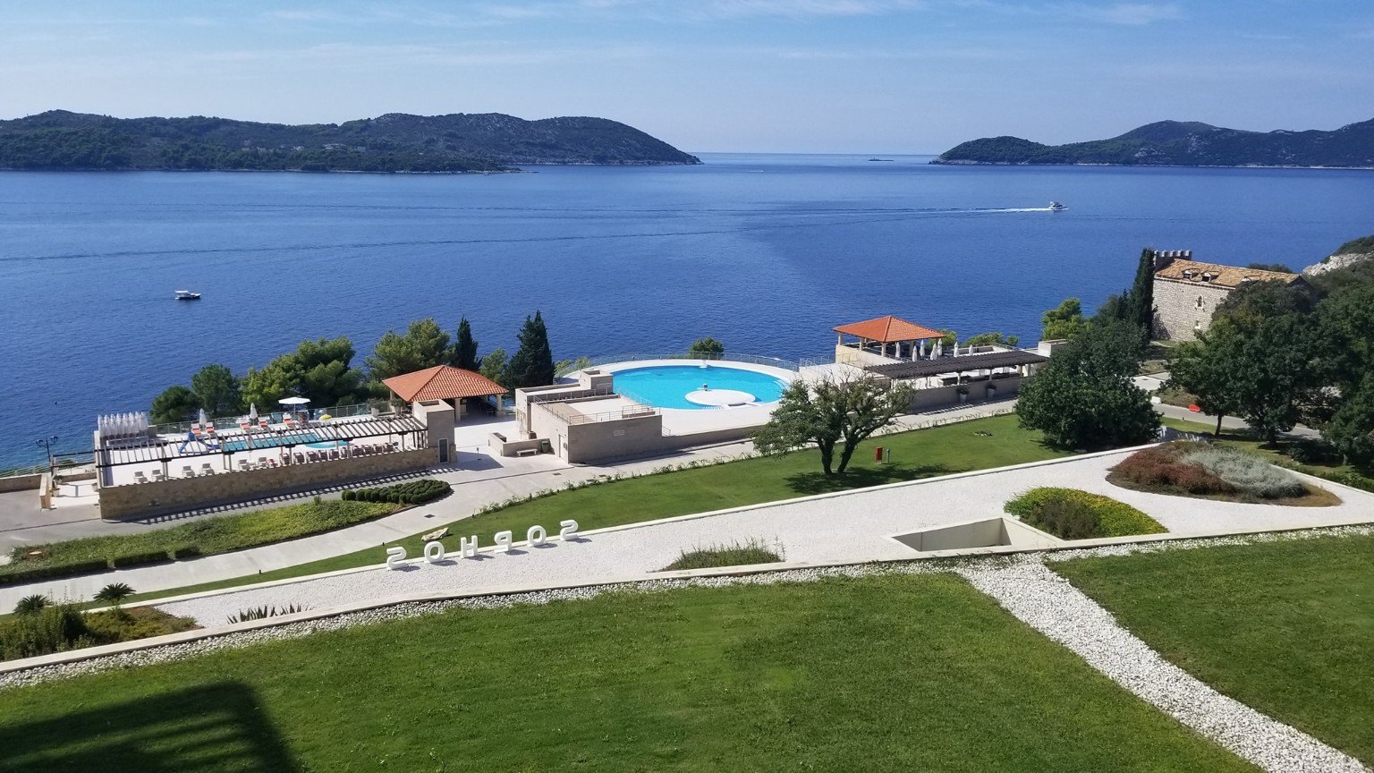 Sun Gardens Dubrovnik glowing above the Adriatic in Orašac, Croatia