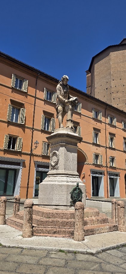 Bologna street scene with warm brick