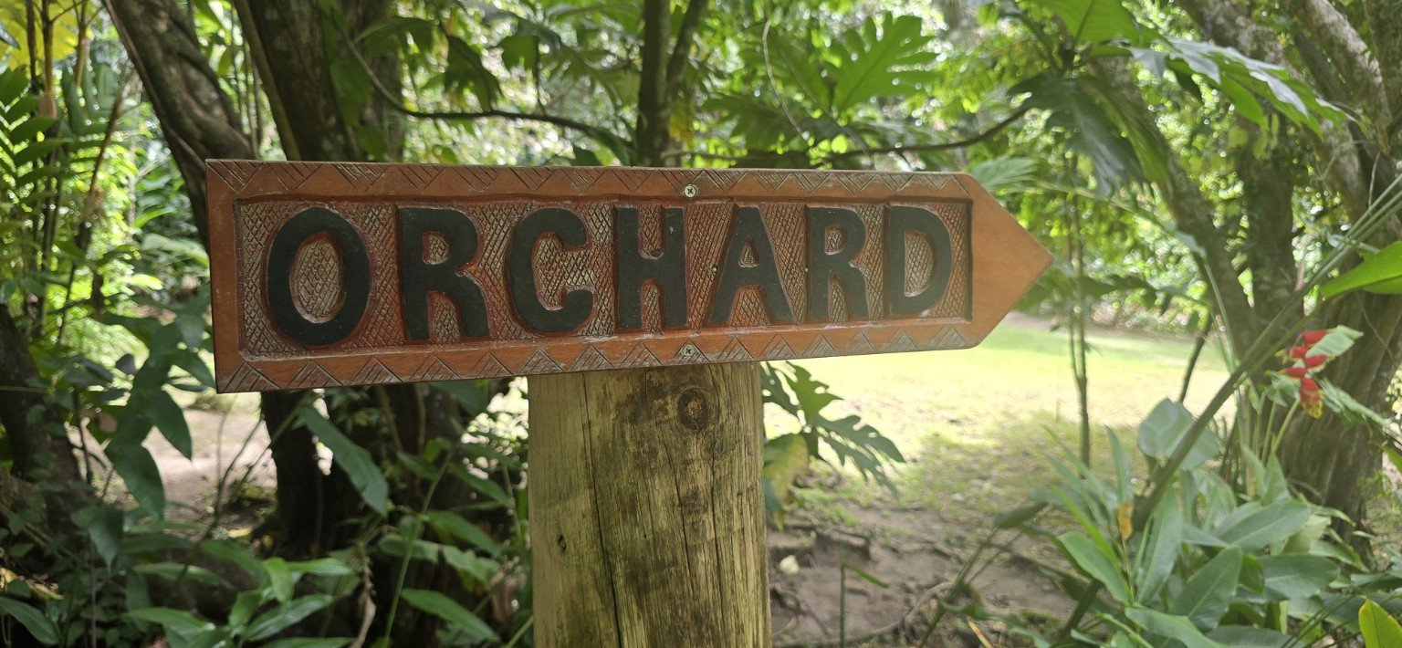 Orchid garden entrance sign in Fiji