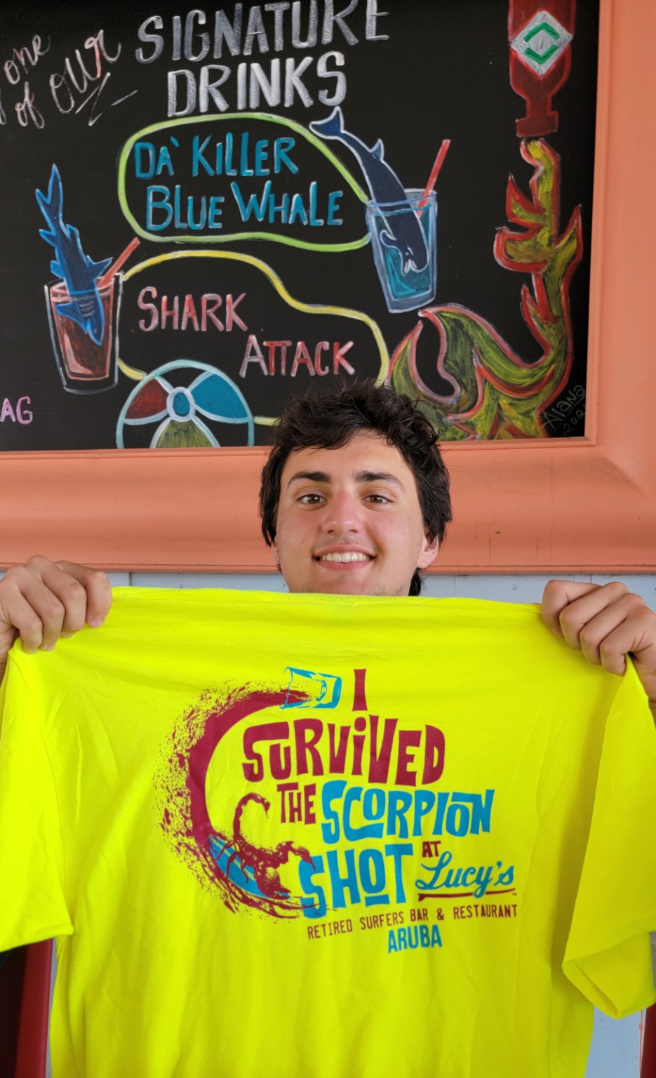 A scorpion shot at Lucy's in Aruba