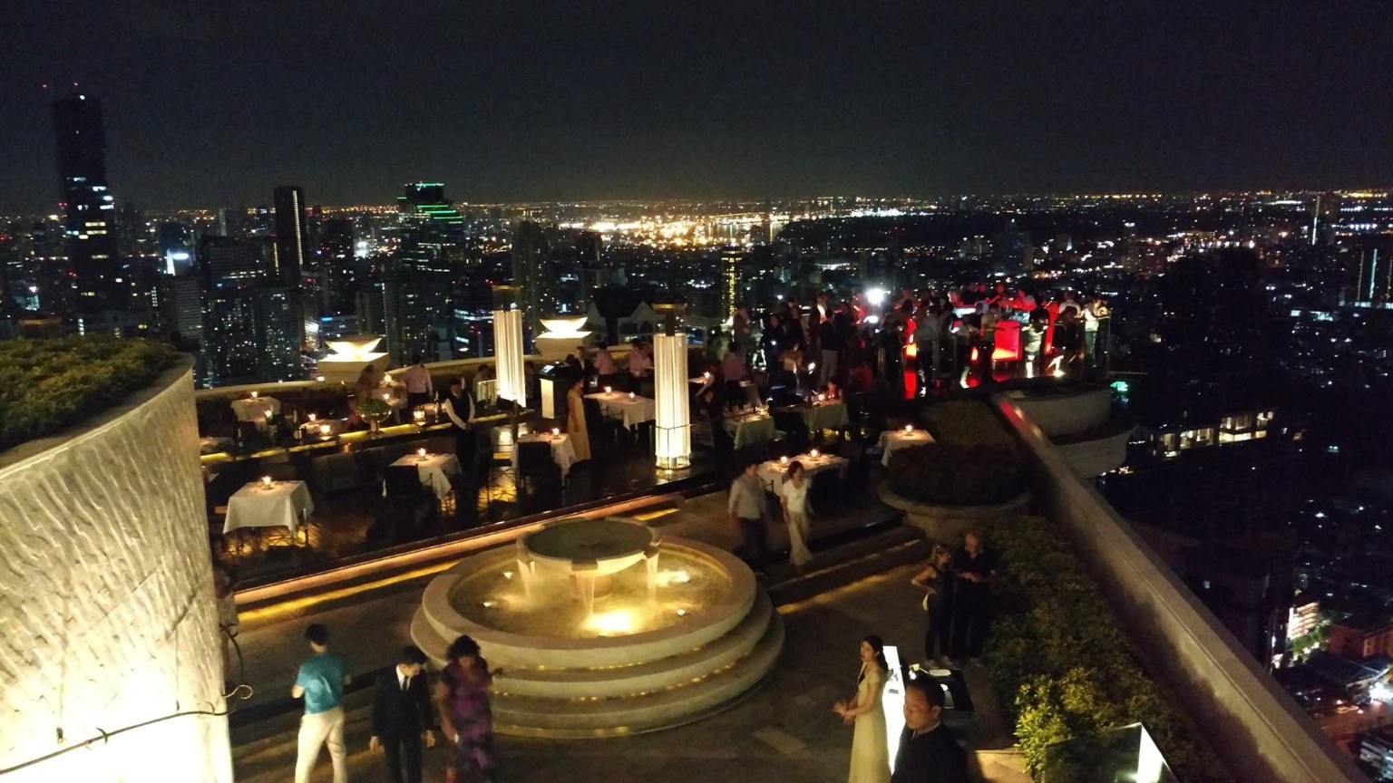 Bangkok skyline glowing at night from Sky Bar