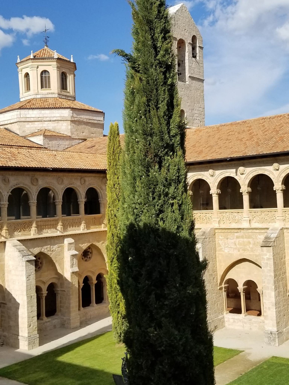 Cloister and bell tower at Castilla Termal Monasterio de Valbuena