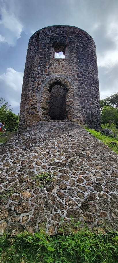 The thick stone windmill at Mount Healthy National Park.