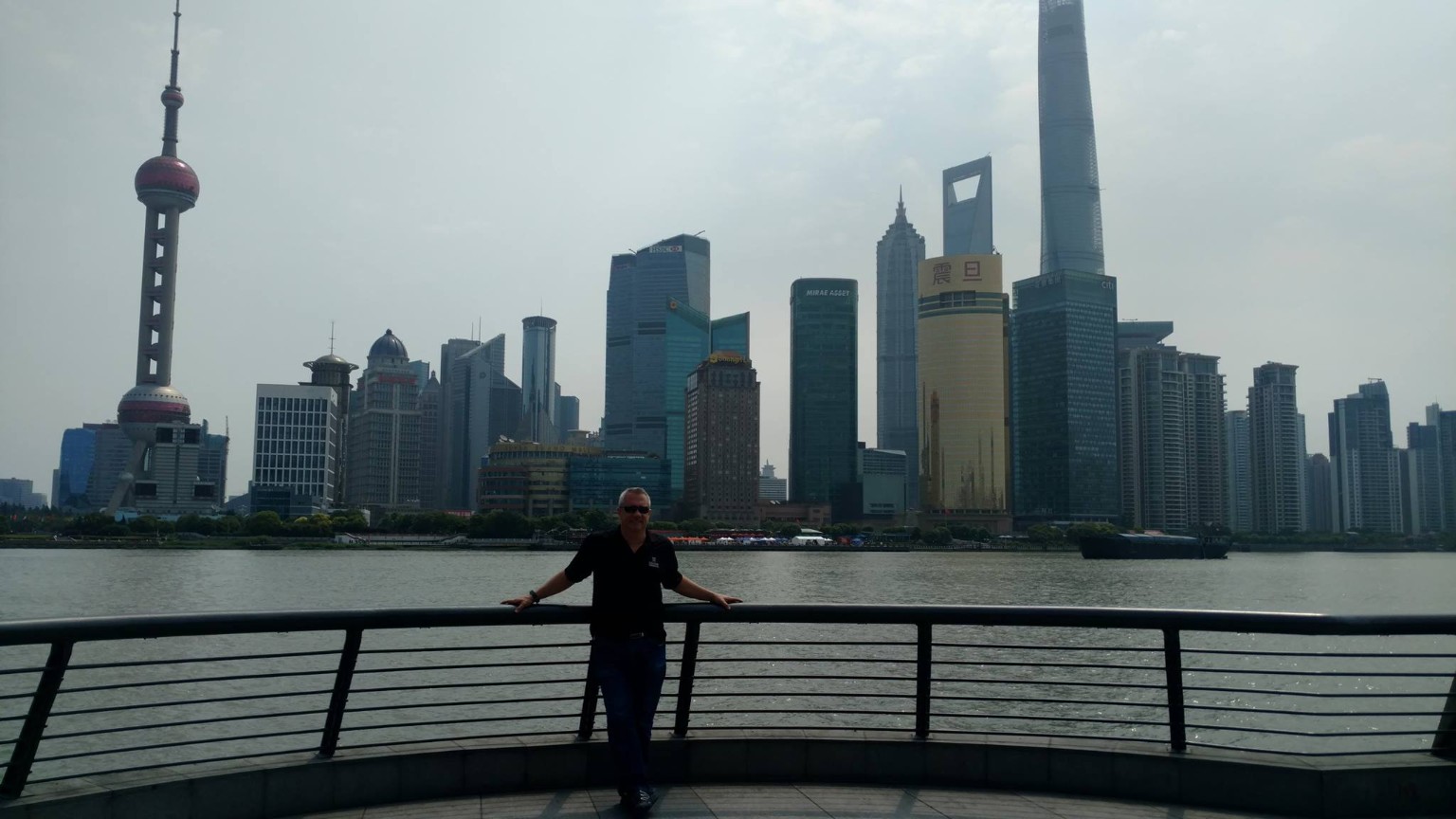 Shanghai skyline with the Oriental Pearl TV Tower and surrounding skyscrapers