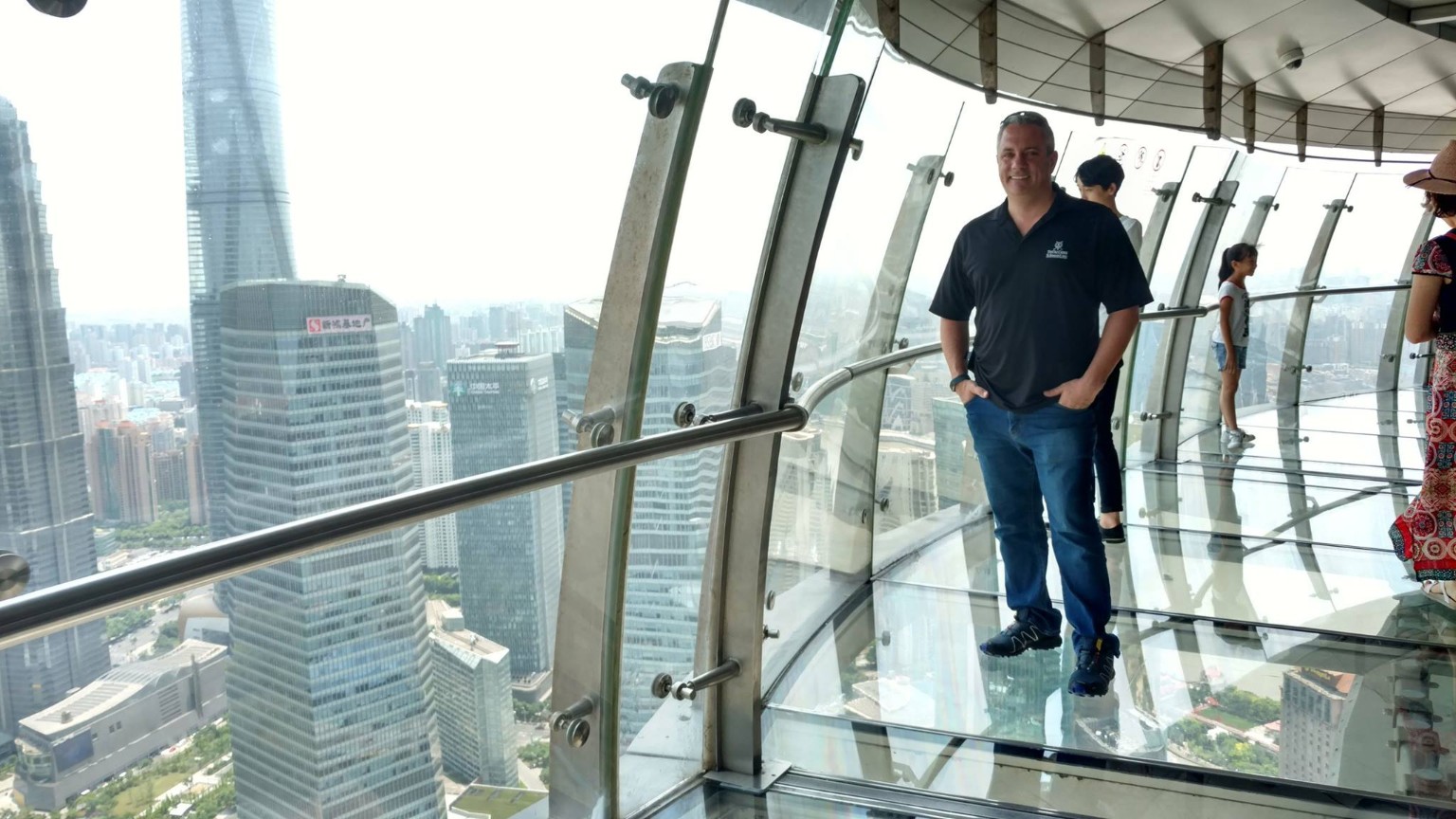 Inside the Oriental Pearl Tower observation level