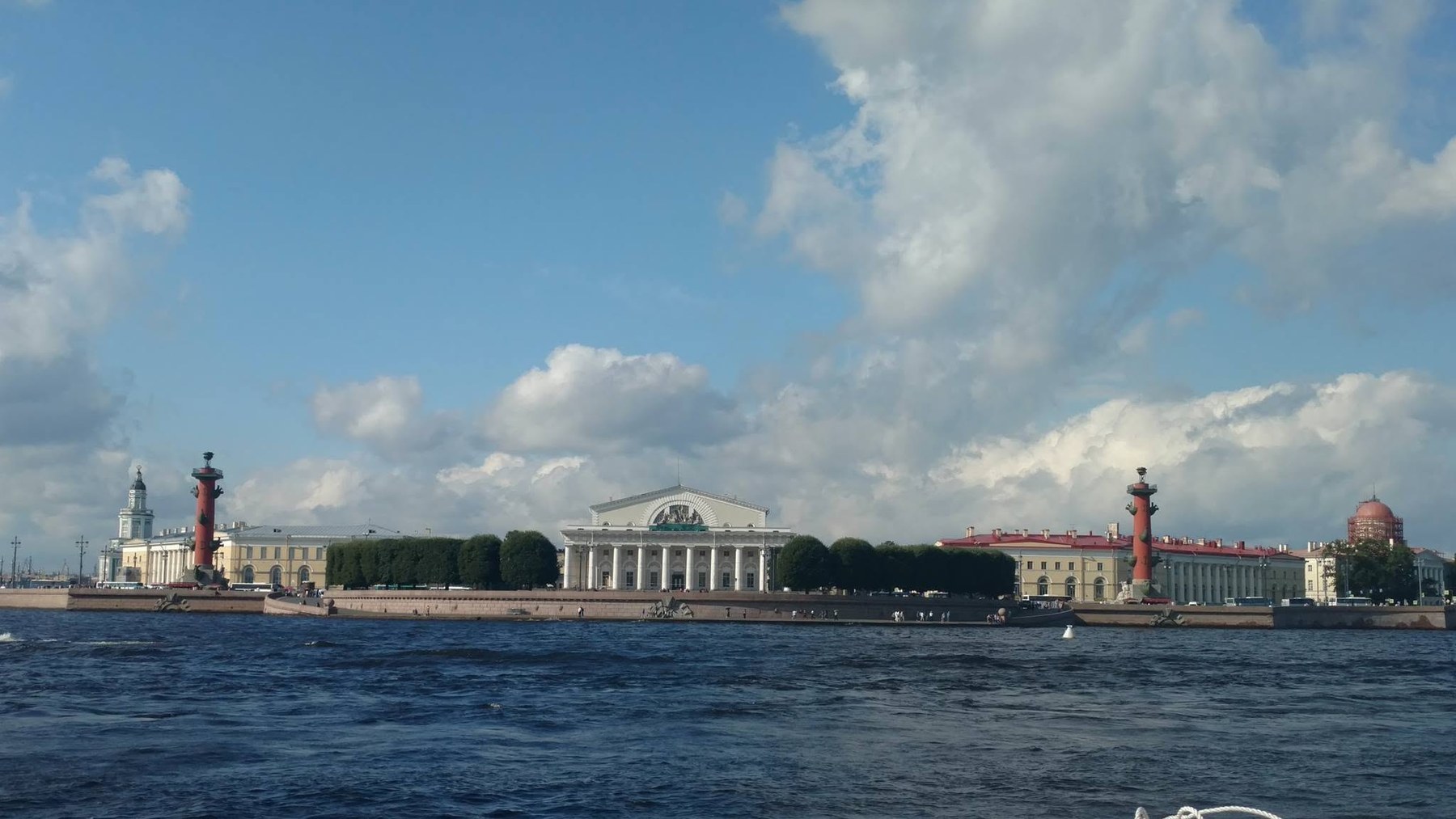 Neva River with the Rostral Columns in view