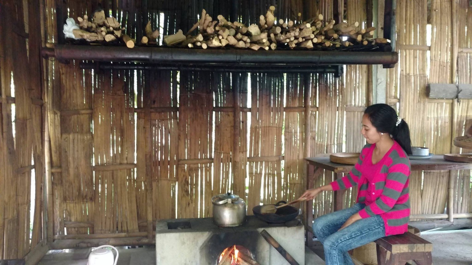 Traditional coffee roasting over an open flame